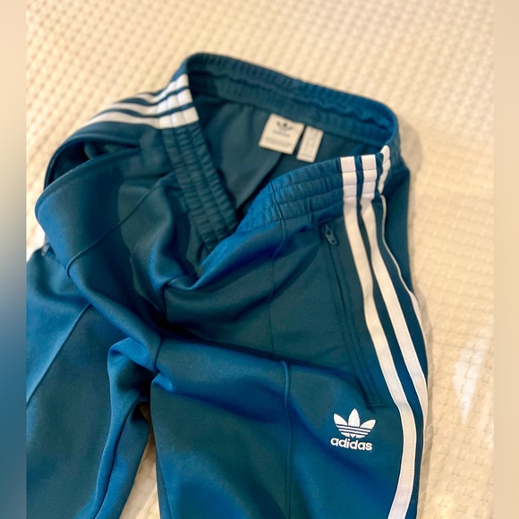 Adidas Originals Women’s Teal Blue SST Track Pants, Size US 2XS - Picture 2 of 6